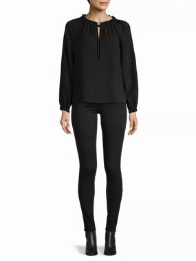 Emporio Armani black crepe blouse